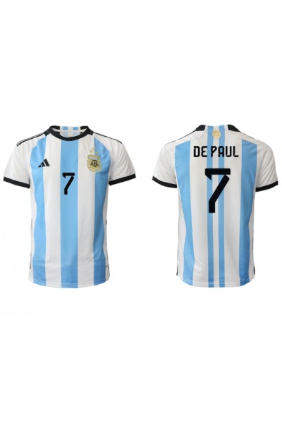 Fotbalové Dres Argentina Rodrigo de Paul #7 Domácí Oblečení MS 2022 Krátký Rukáv